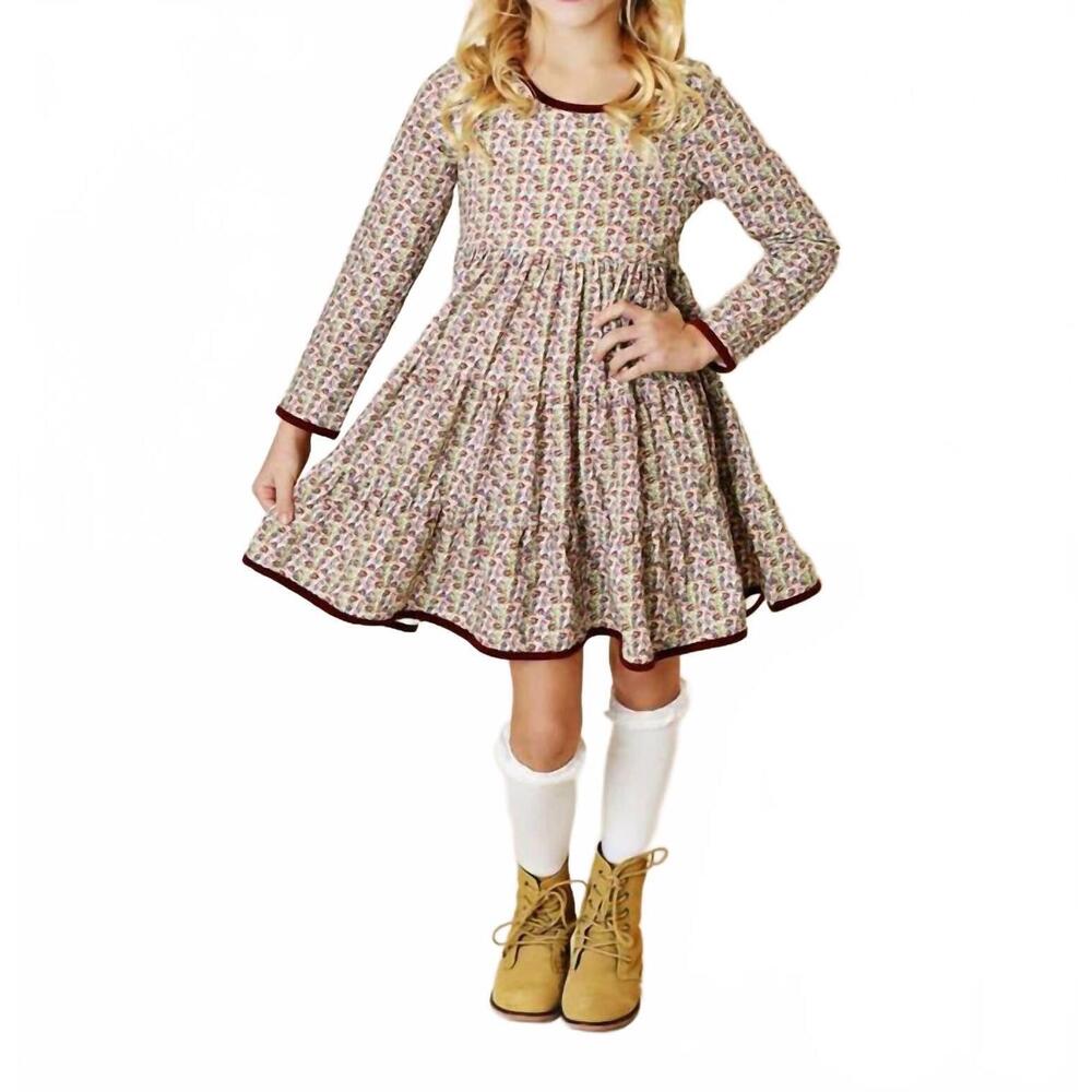 NEW SWOON BABY CLOTHING girl's floral dainty dress in plum